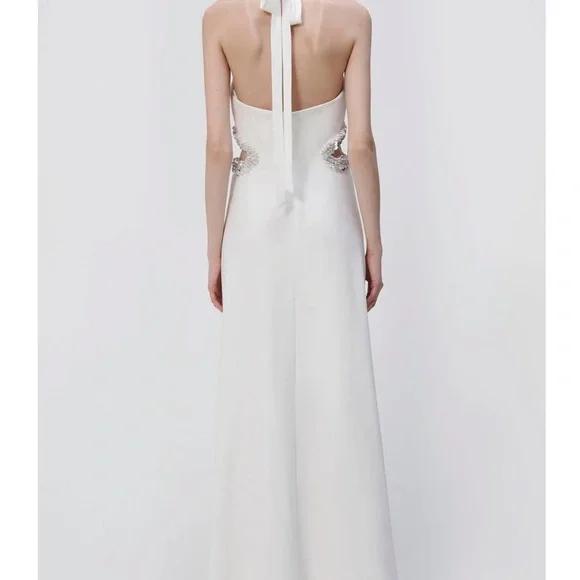 Jonathan Simkhai White Ruched Halter Sheath Dress - Picture 2 of 3